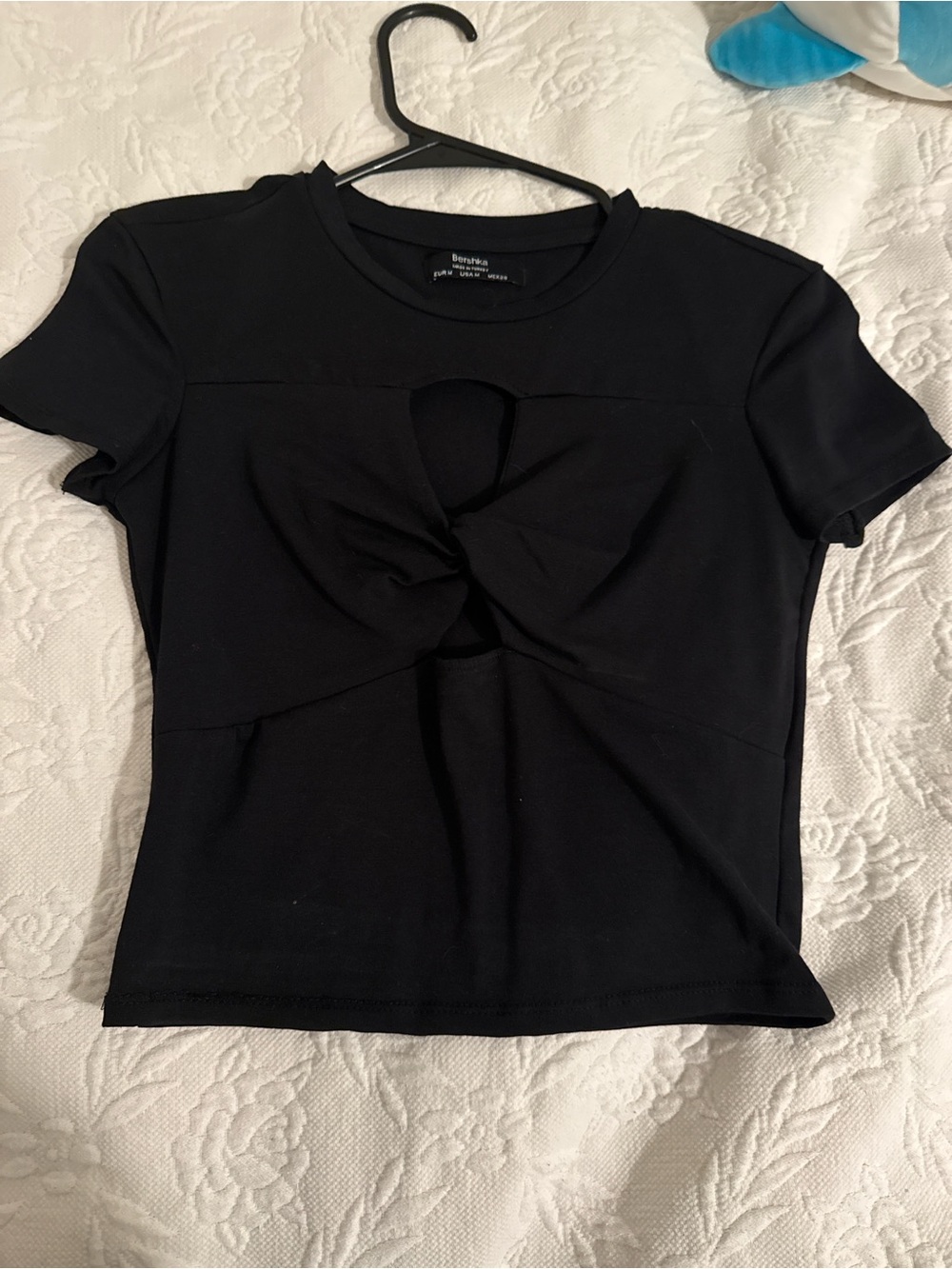 Brandy Melville Black Twist Front Crop Top